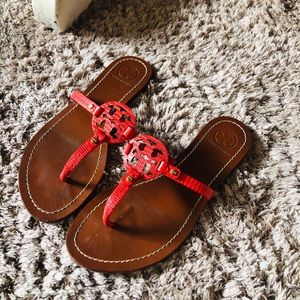 Tory Burch Red Gabriel Thong Sandals